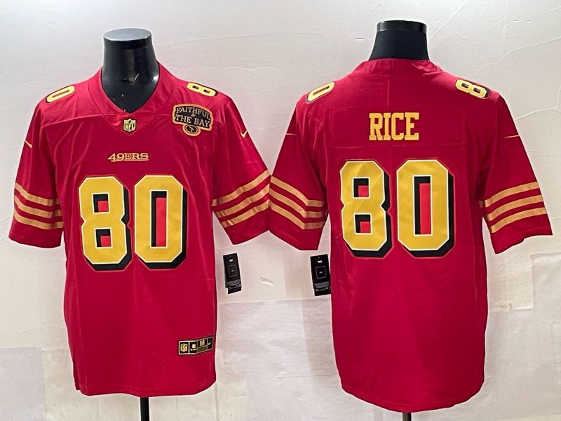 Men Nike San Francisco 49ers #80 Rice Red Limited NFL 2025 Jersey 0025